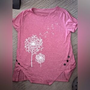 Women’s Pink Dandelion Graphic Tee